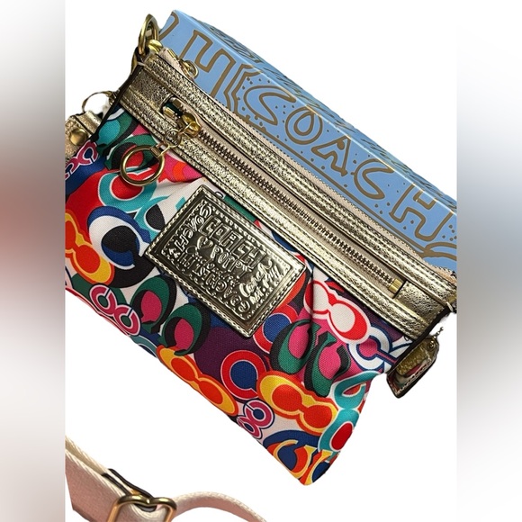 Coach Handbags - Coach Poppy pop C Rate Gold Multicolored crossbody 43031! COMES WITH POPPY BOX